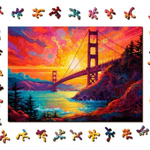 Enchanted Bridge- Gemturt Jigsaw Puzzle for Adults | Premium wooden puzzle Unique Line-Cut 400 pieces | Difficult puzzle