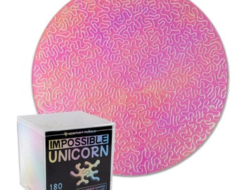 Impossible Unicorn - Round Unique Jigsaw Puzzle Unique Color Changing Iridescent Acrylic 180 Pieces Challenge Game, Gift DIY by GEMTURT