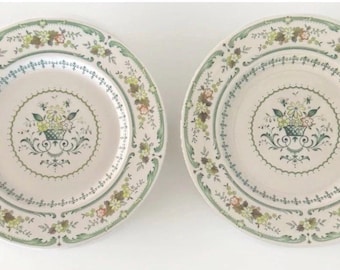 Vintage Royal Doulton Provencal Salad Plates, Discontinued TC1034 England Replacement China, Set of 2, 8"