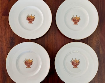 Vintage Royal Doulton Mosaico D'Italia Salad Plates Set of 4, Chuck Fischer Fruit Design 8"