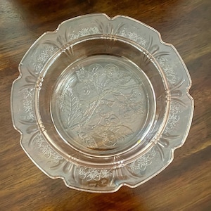 Jeannette Pink Cherry Blossom Butter Dish. No Lid 6” Rare find!