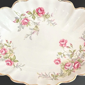 Old Foley James Kent Staffordshire England Pink Roses Trinket Dish