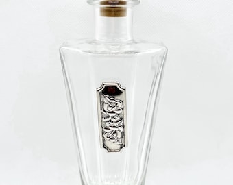 Vintage Cellini Collection Crystal Perfume Bottle Marked Kefla Depose Germany Porcelain Rose EUC 7”