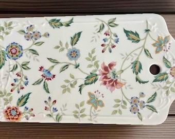 Andrea by Sadek Buckingham Porcelain Cheese Tray – Floral Chintz Cracker Plate