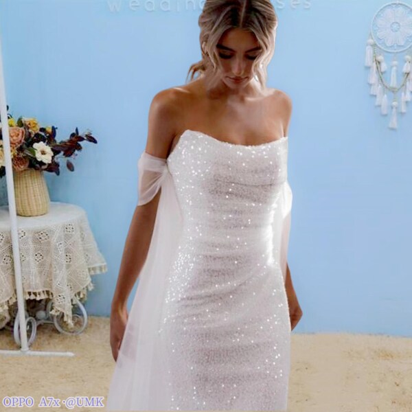 Sequin Wedding Dress - Etsy