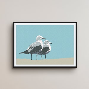 Seagull, Wall Art, Modern Wall Decor, Nursery Wall Decor, Kids Room Wall Art Print, Bird Watercolour Painting, Coastal art