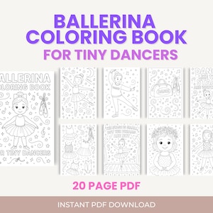 Ballerina Coloring Book for Kids | 20 Magical Dance Pages | Tiny Dancer Gift | Ballet Recital Printable | Dance Activity for Girls
