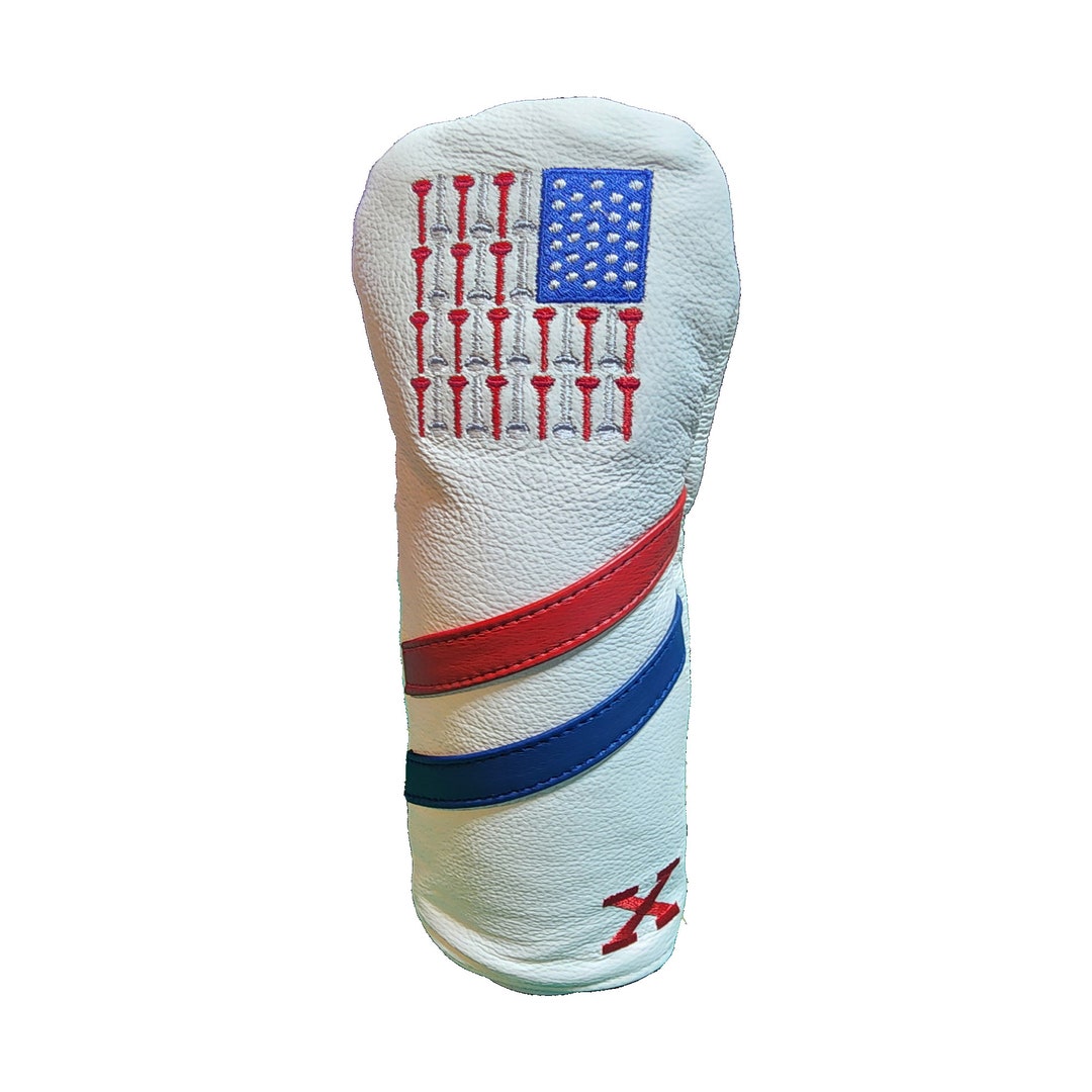 Golf Tee American Flag Leather Retro Style Hybrid Headcover - Etsy