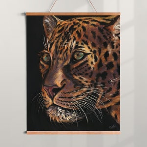Leopard print from painting Leopard wall art decor Colorful leopard lover gift Wildlife artwork poster Animal picture UNFRAMED