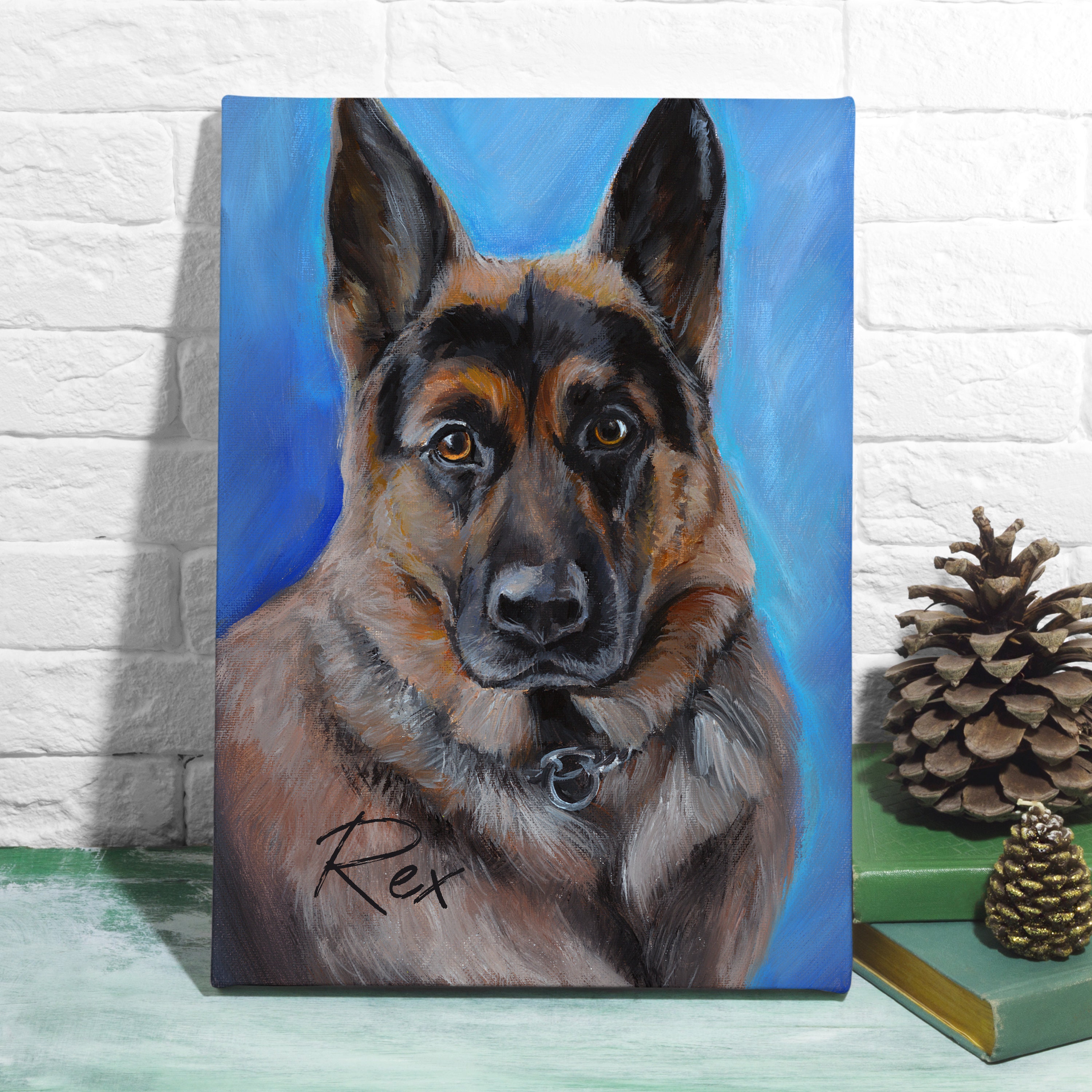 Custom Dog Original Painting on Canvas Realistic Dog Acrylic Painting ...