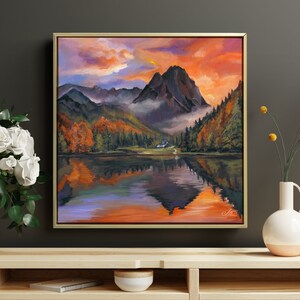 Hand Painted Original Landscape in Acrylic on Canvas, Landscape Painting, Landscape Wall Art