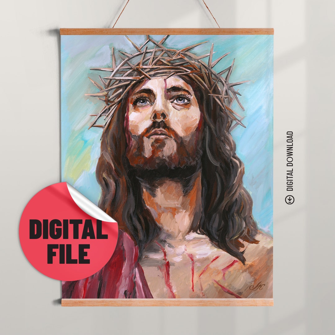 Realistic Jesus Christ Image Printable Original Jesus Wall Decor From ...