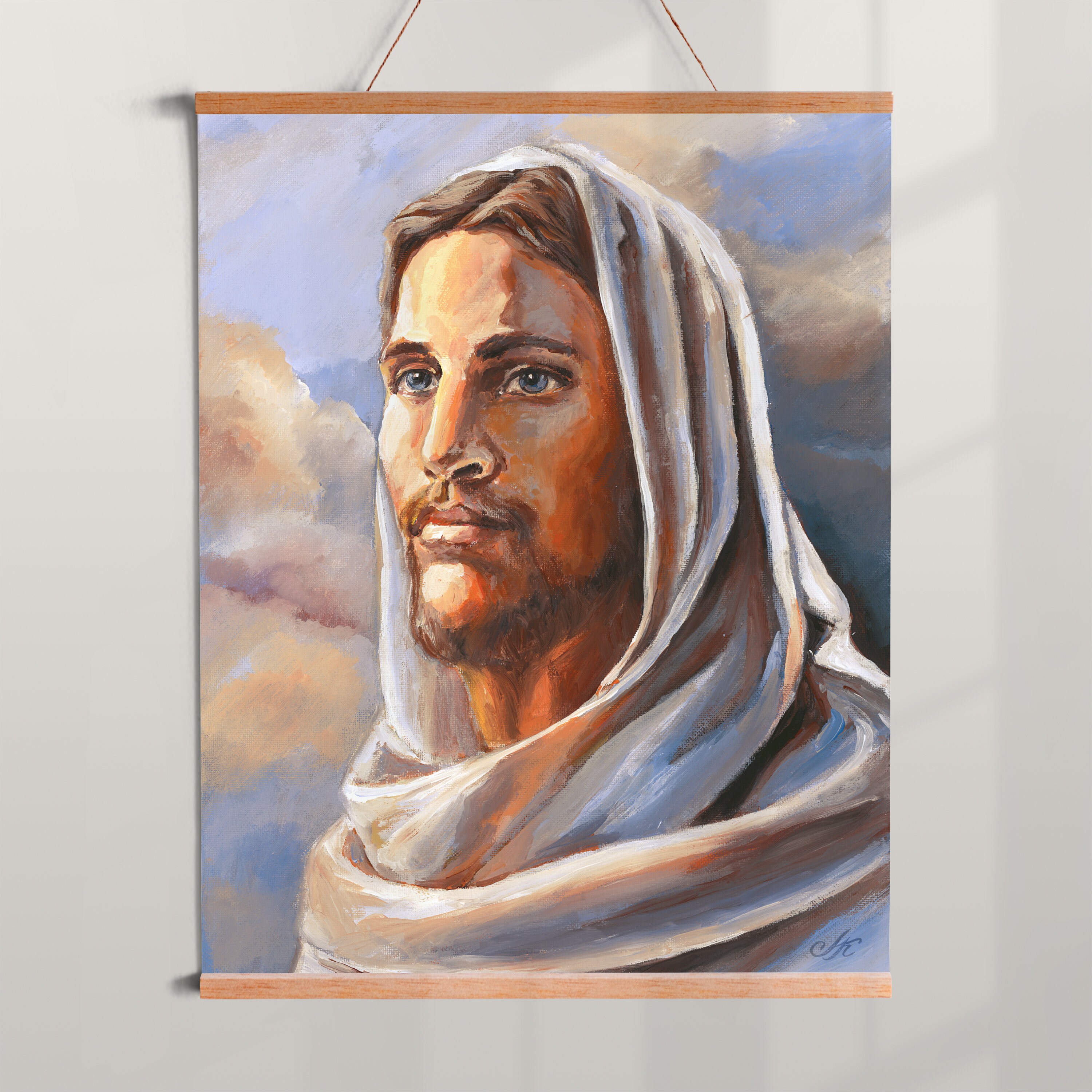 Realistic Jesus Christ Print From Acrylic Painting Original Jesus Wall ...