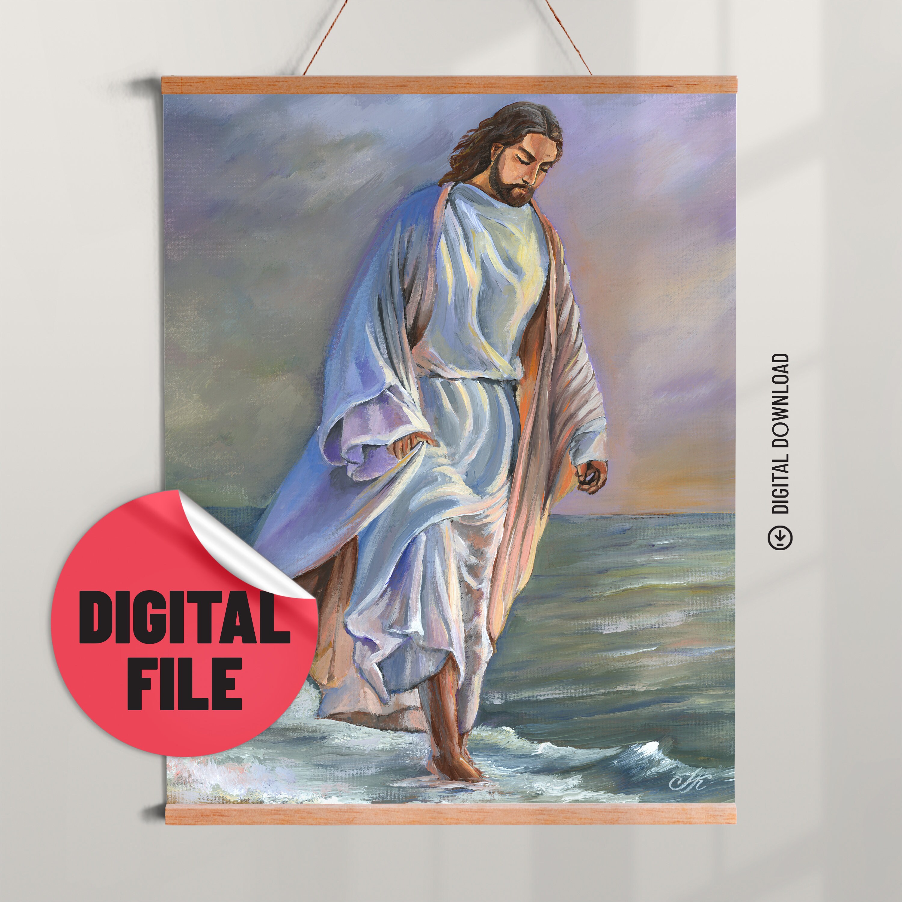 Realistic Jesus Christ Image Printable Original Jesus Wall Decor From ...
