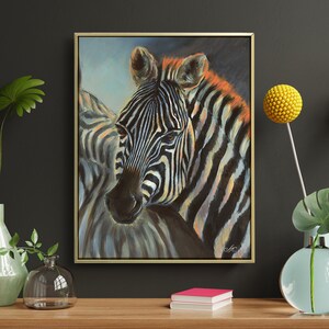 Zebra painting on canvas Zebra wall art decor Original zebra lover gift Hand painted wildlife artwork Animal portrait UNFRAMED