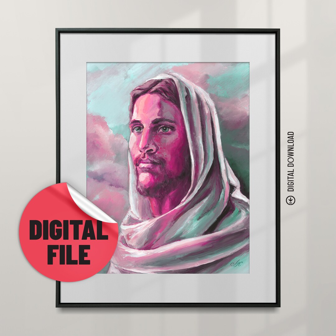 Colorful Jesus Christ Picture Printable Art Jesus Room Decor From ...