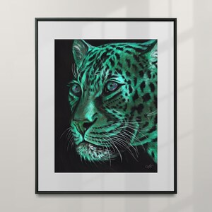 Leopard print from painting Leopard wall art decor Colorful leopard lover gift Wildlife artwork poster Animal picture UNFRAMED