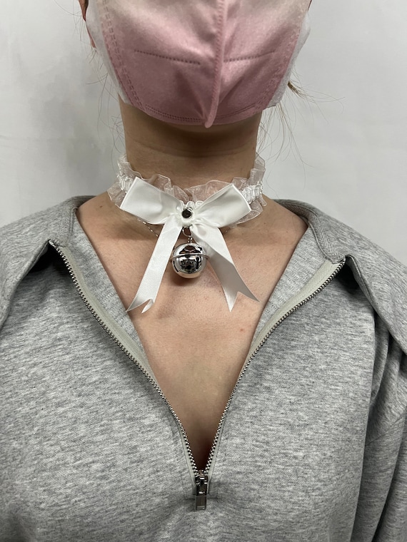 Lace Bell Collar & Cat Ear Hair Accessory Set - Etsy display picture 3