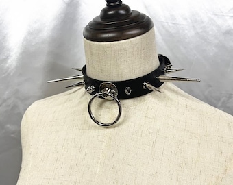 Personligt Punk-nithalsband: Handgjort läderhalsband med choker
