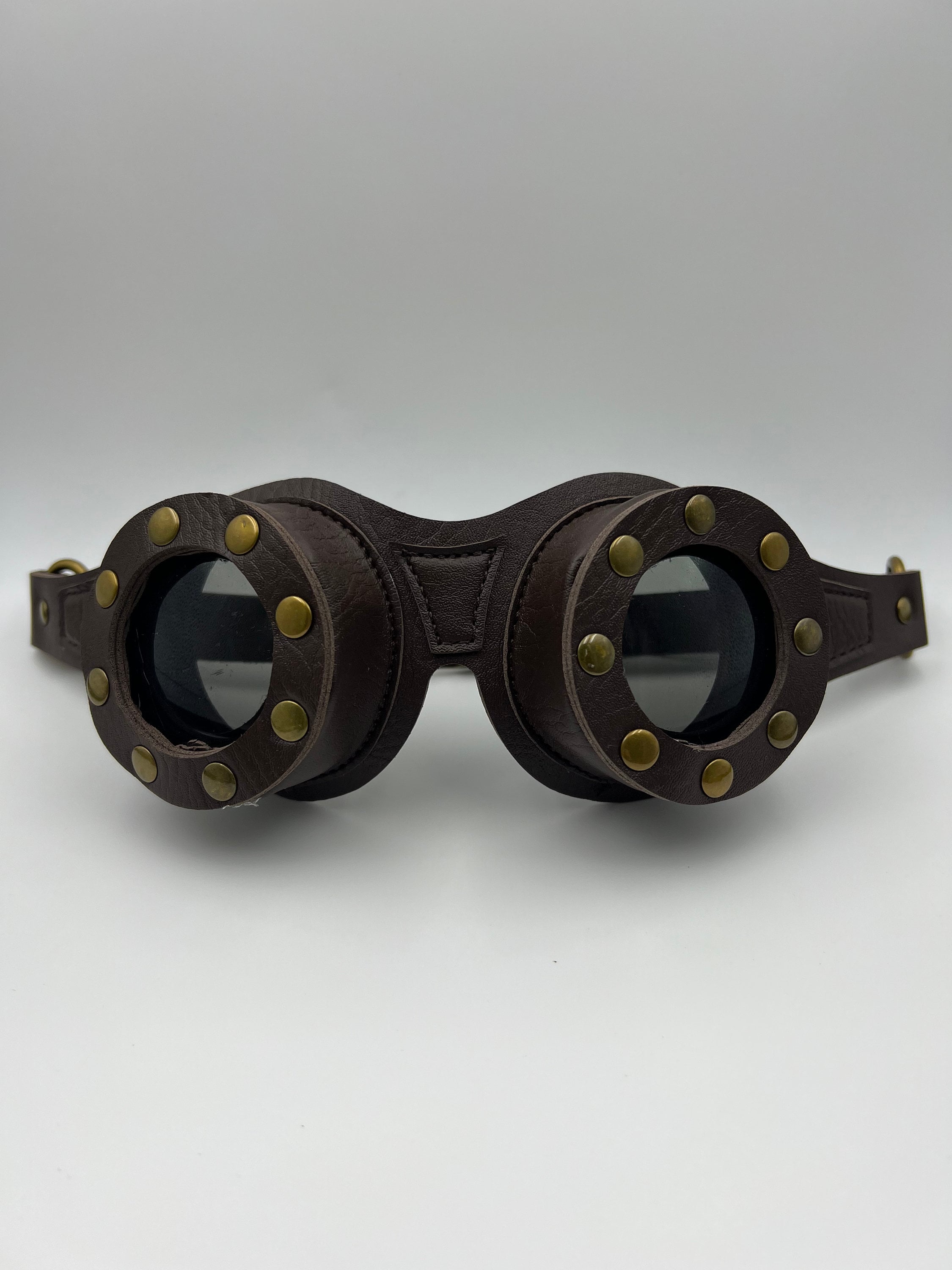 Fashion retro punk goggles Handmade leather goggles Halloween COSPLAY accessories