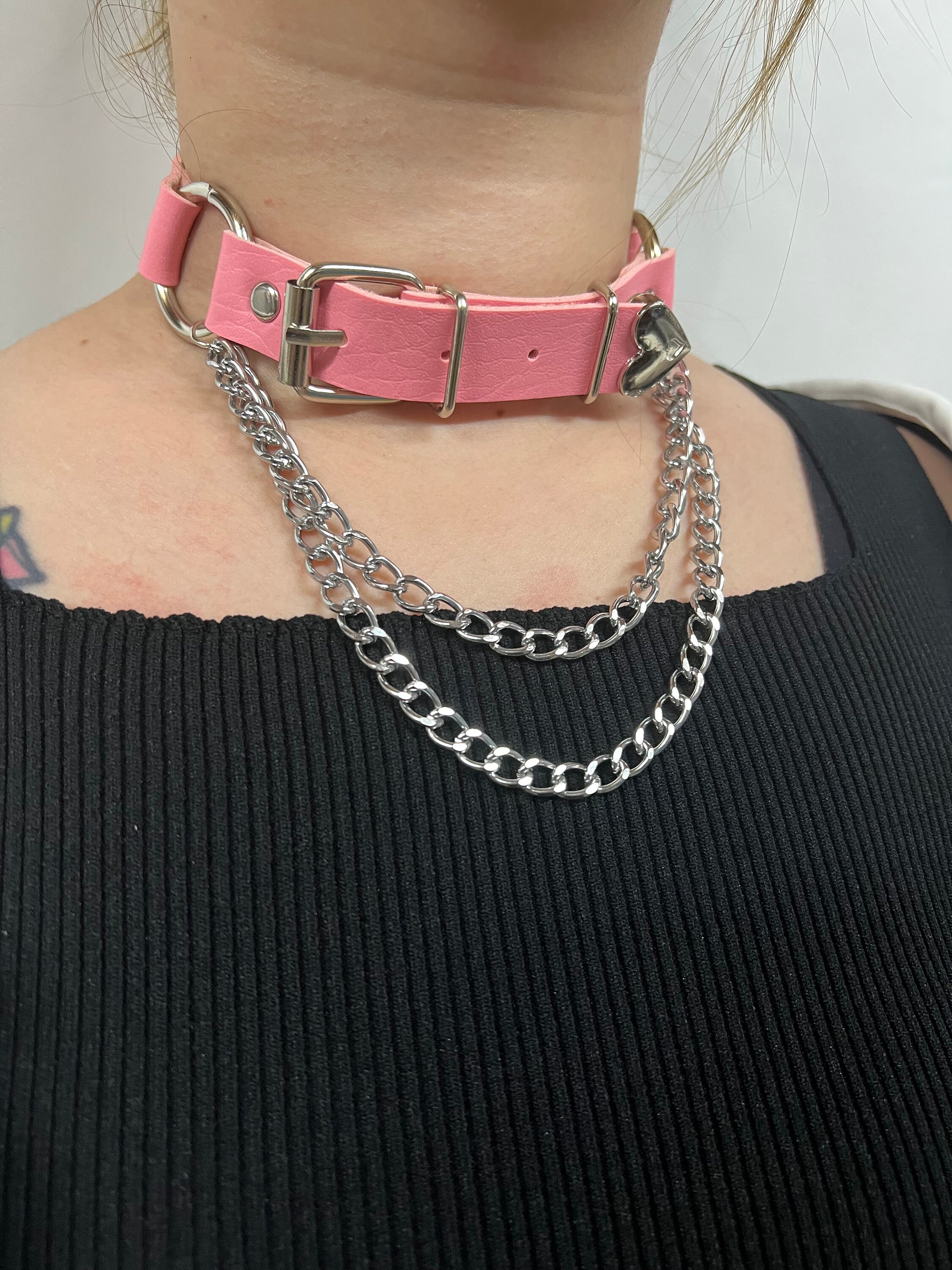 Collana Choker in Pelle Stile Punk da Donna, Multistrato con Campanelli, Collare in Metallo Fatto a Mano, Gioielli Gotici per Costumi