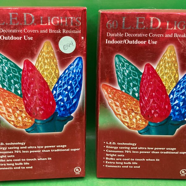 2 Led Light Sets W/ 60 Bulbs in each Set. Durable Decorative Covers Break Resistant