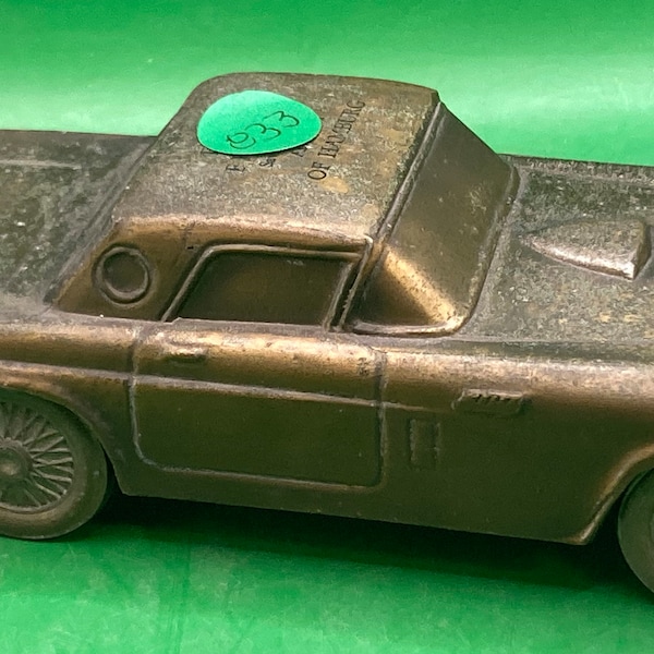 Pewter 55 Ford T-Bird Coin Bank made by Banthrico Co. Chicago