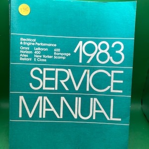 Chrysler "MOPAR" (2) Factory Repair & Service Manuals 1983 Model Cars