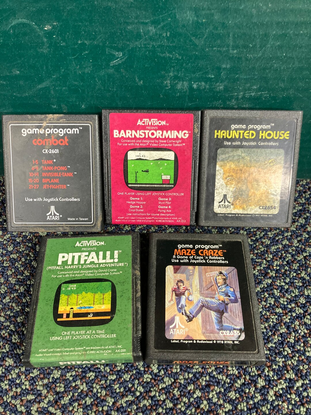 Atari Game Cartridges 5 Different Etsy