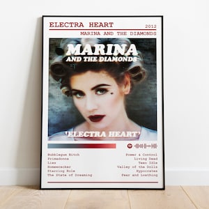 Marina And The Diamonds Poster Print | Electra Heart Poster | Music Poster | Album Cover Poster | Room Wall Decor | Music Gift