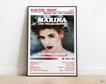 Marina And The Diamonds Poster Print | Electra Heart Poster | Music Poster | Album Cover Poster | Room Wall Decor | Music Gift