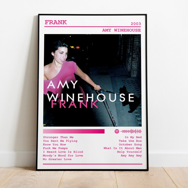 Amy Winehouse Poster Print | Frank Poster | Music Poster | Album Cover Poster | Wall Decor | Music Gift | Room Decor