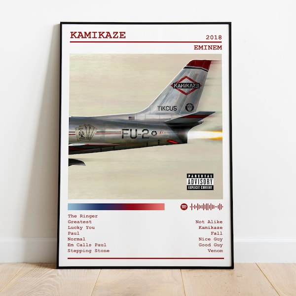 Eminem Poster Print | Kamikaze Poster | Music Poster | Album Cover Poster | Wall Decor | Music Gift | Room Decor