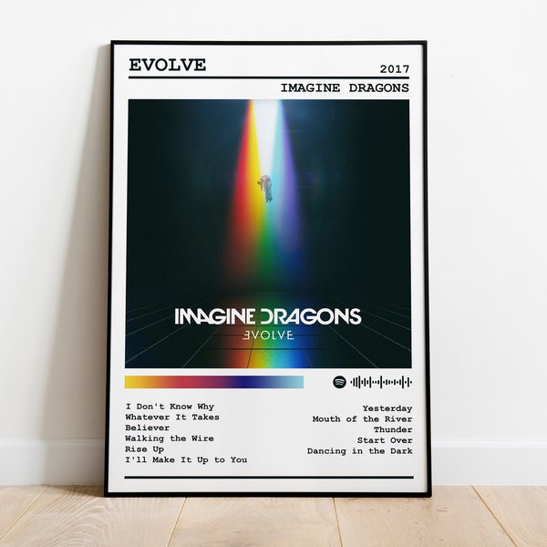 Imagine Dragons Poster Print | Evolve Poster | Music Poster | Album Cover Poster | Wall Decor | Music Gift | Room Decor