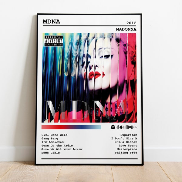 Madonna Poster Print | MDNA Poster | Music Poster | Album Cover Poster | Wall Decor | Music Gift | Room Decor