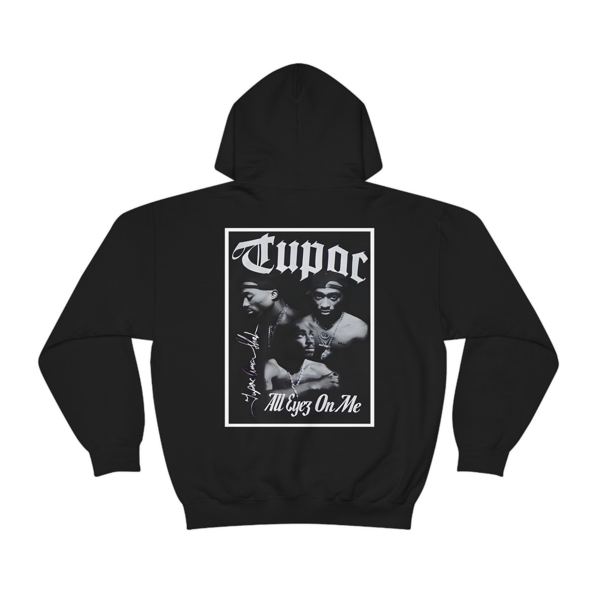 Sudadera con capucha y estampado de Tupac en la espalda