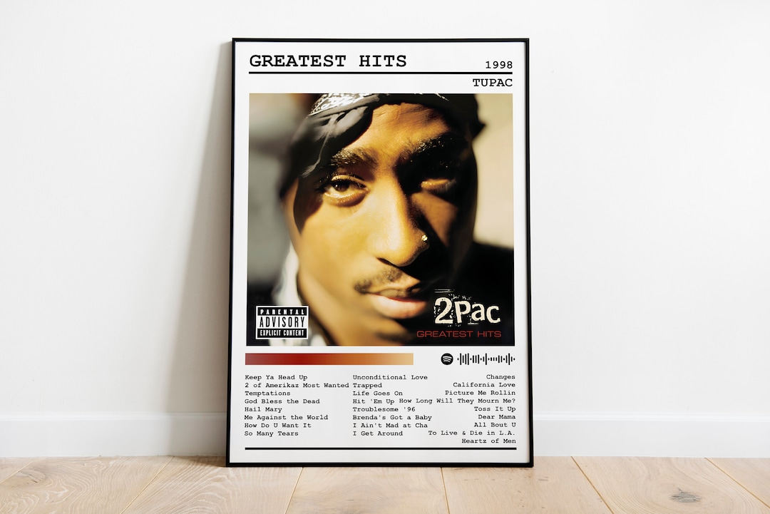 Tupac Poster Print Greatest Hits Poster Music Poster Etsy