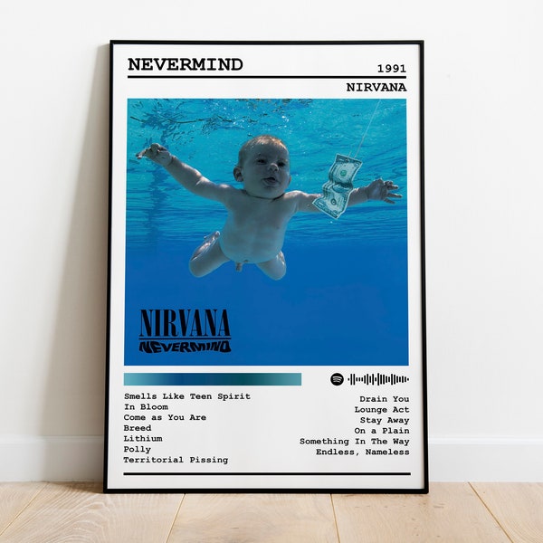 Nirvana Poster Print / Nevermind Poster / Music Poster / Album Cover Poster / Wall Decor / Music Gift / Room Decor