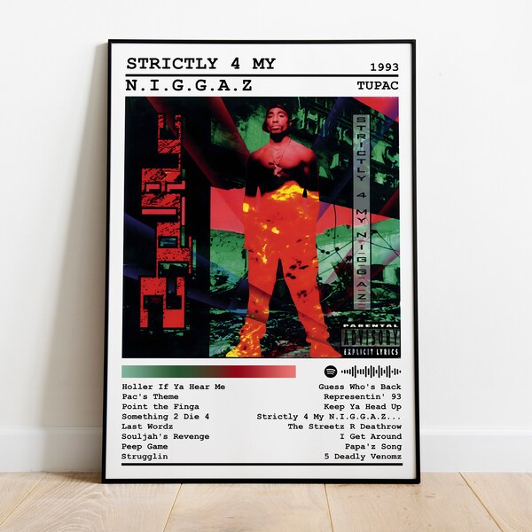 Impresión de cartel de Tupac / Stritcly 4 Mi cartel NIGGAZ / Cartel de música / Cartel de portada del álbum / Decoración de pared / Regalo de música / Decoración de la habitación