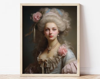Marie Antoinette Art Print | Rococo Portrait Giclée (FRAME NOT INCLUDED)