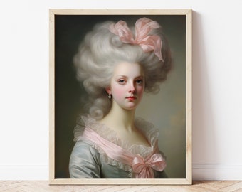Marie Antoinette Art Print | Rococo Pink Baroque Portrait (Giclée)