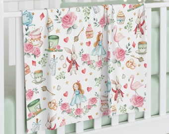 Alice im Wunderland Baby Decke | Floral Teeparty Kinderzimmer Dekor (30 "x 40 ")