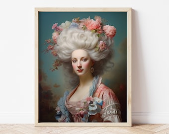 ヴァトーのロココの貴婦人キャンバス：18世紀フランス貴族美術 - Etsy 日本