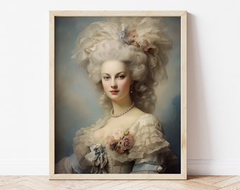 Marie Antoinette Art Print, Rococo Princess, 18th Century French Chic