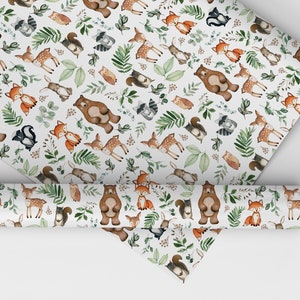 Woodland Friends Wild Animals In Forest Wrapping Paper by Bear & Mouse -  Cute4Kids