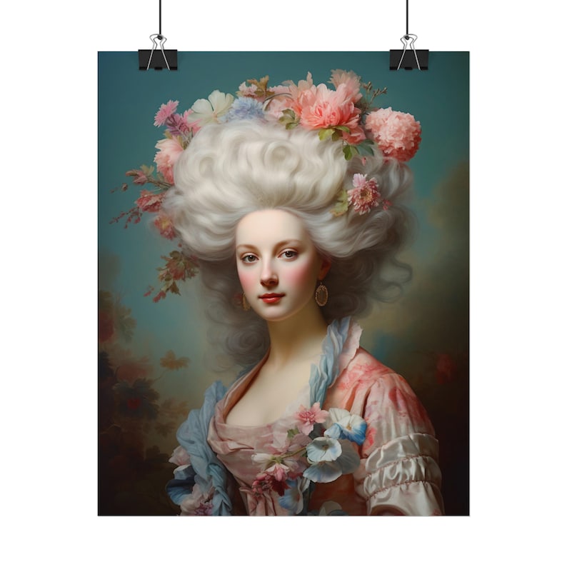Marie Antoinette Art Print, Rococo Lady Portrait, 18th Century French ...