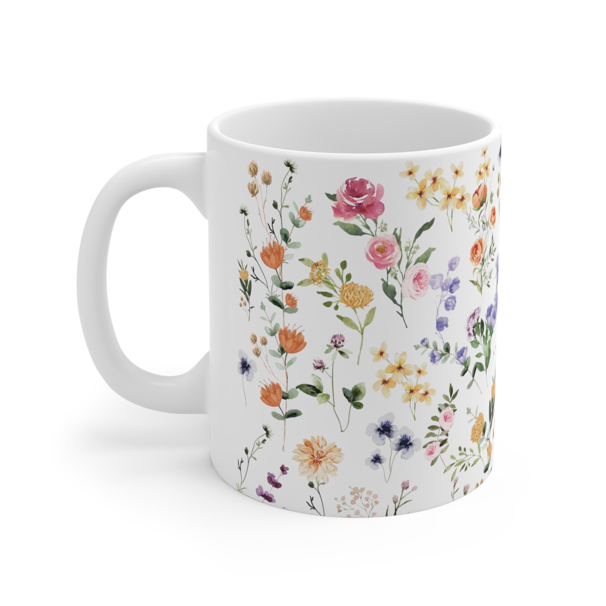 Blossom Logo Mini Tumbler - White & Floral – Blossom Coffee Roasters