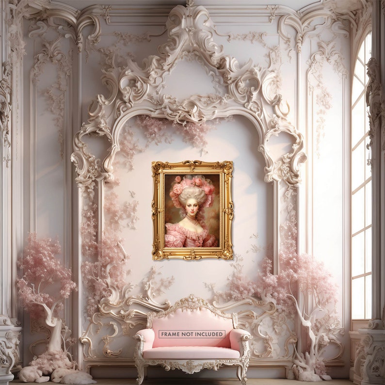 Marie Antoinette Pink Rococo Portrait | Giclée Art Print - Etsy