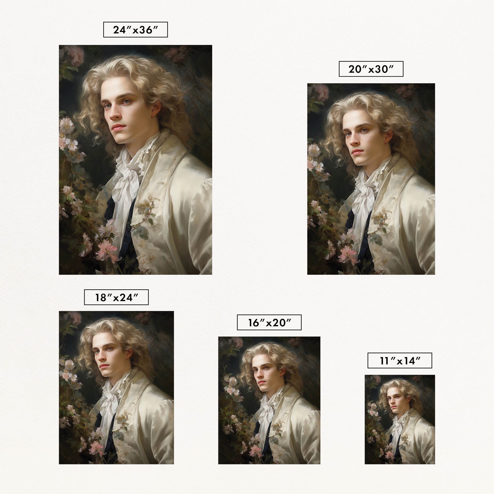 Portrait of Rococo Prince Vintage Oil Painting Art Print - Etsy