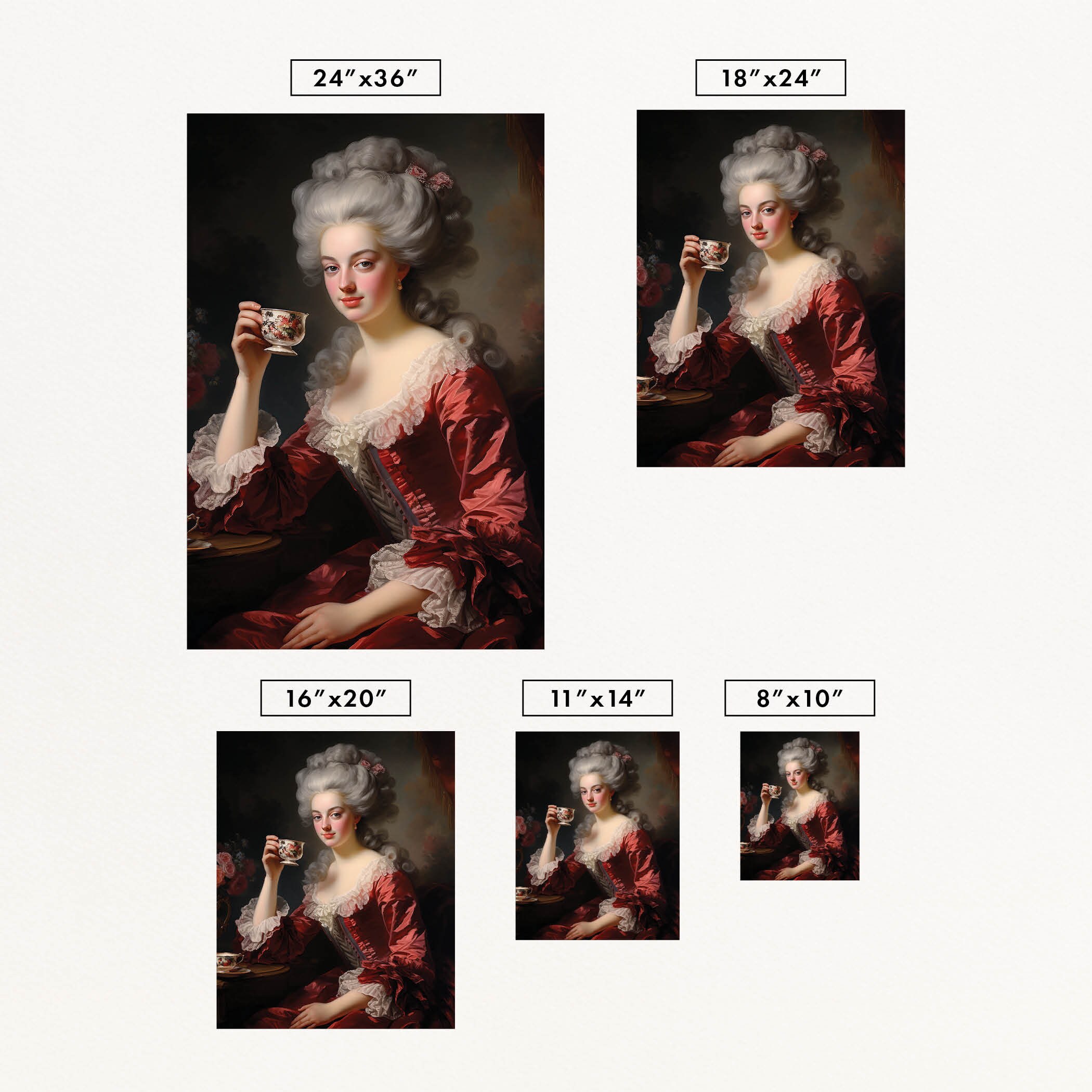 Rococo Lady Art Print, Marie Antoinette, 18th Century French Decor - Etsy